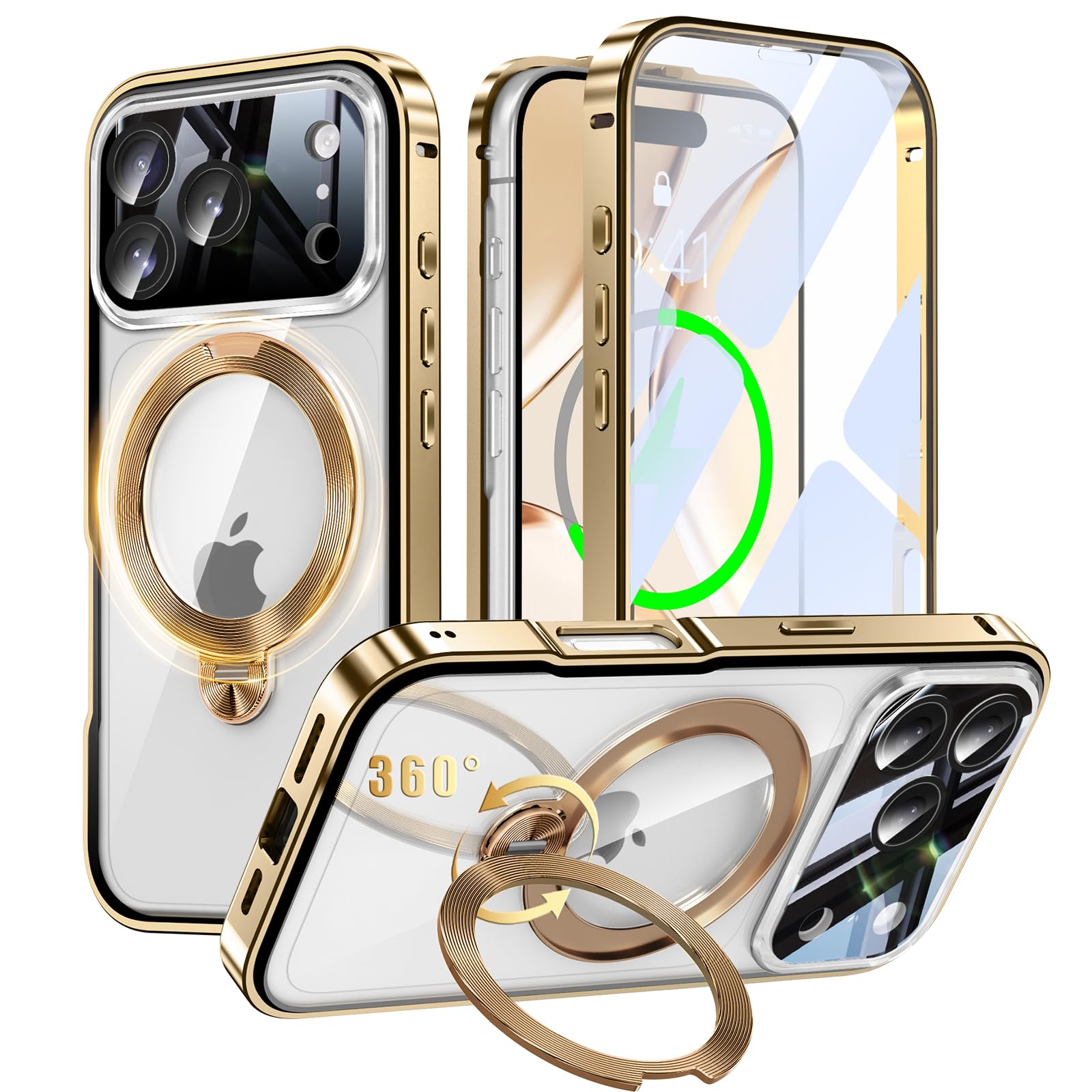 iPhone 17 Pro Max ケースとアクセサリーセット Amazon.co.jp: iPhone 17 Pro Max 用 両面 MagSafe対応 ケース 360